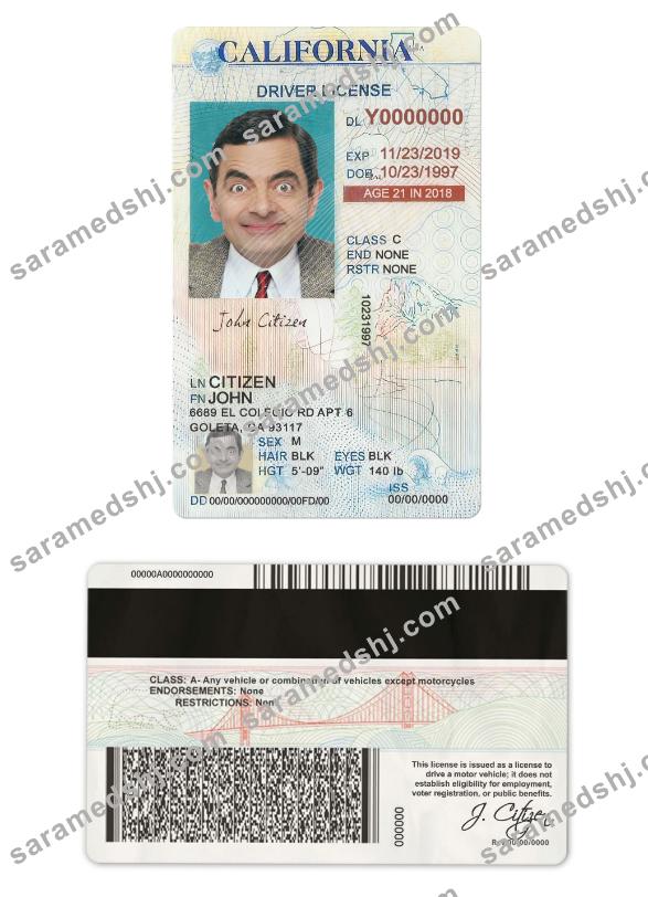 USA California driving license under 21